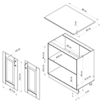 Кухня 200 см Венесуэла из массива сосны (5 модулей) со столешницей, в прозрачном лаке