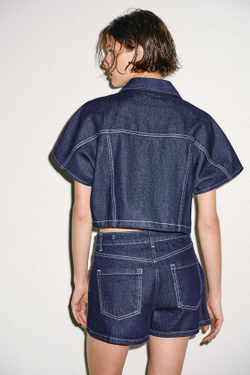 ZARA ЮБКА-ШОРТЫ ИЗ ДЕНИМА Z1975 С ЗАПÁХОМ, СИНИЙ