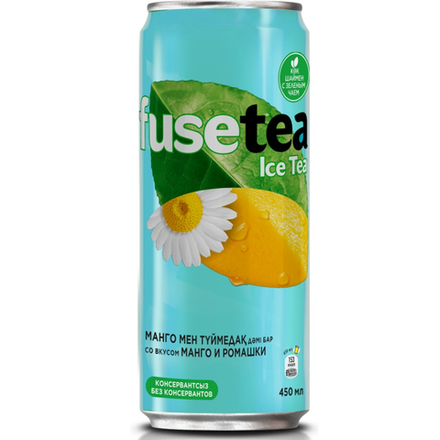 Чай холодный Fuse Tea Мано и ромашка 0.45 л ж\б