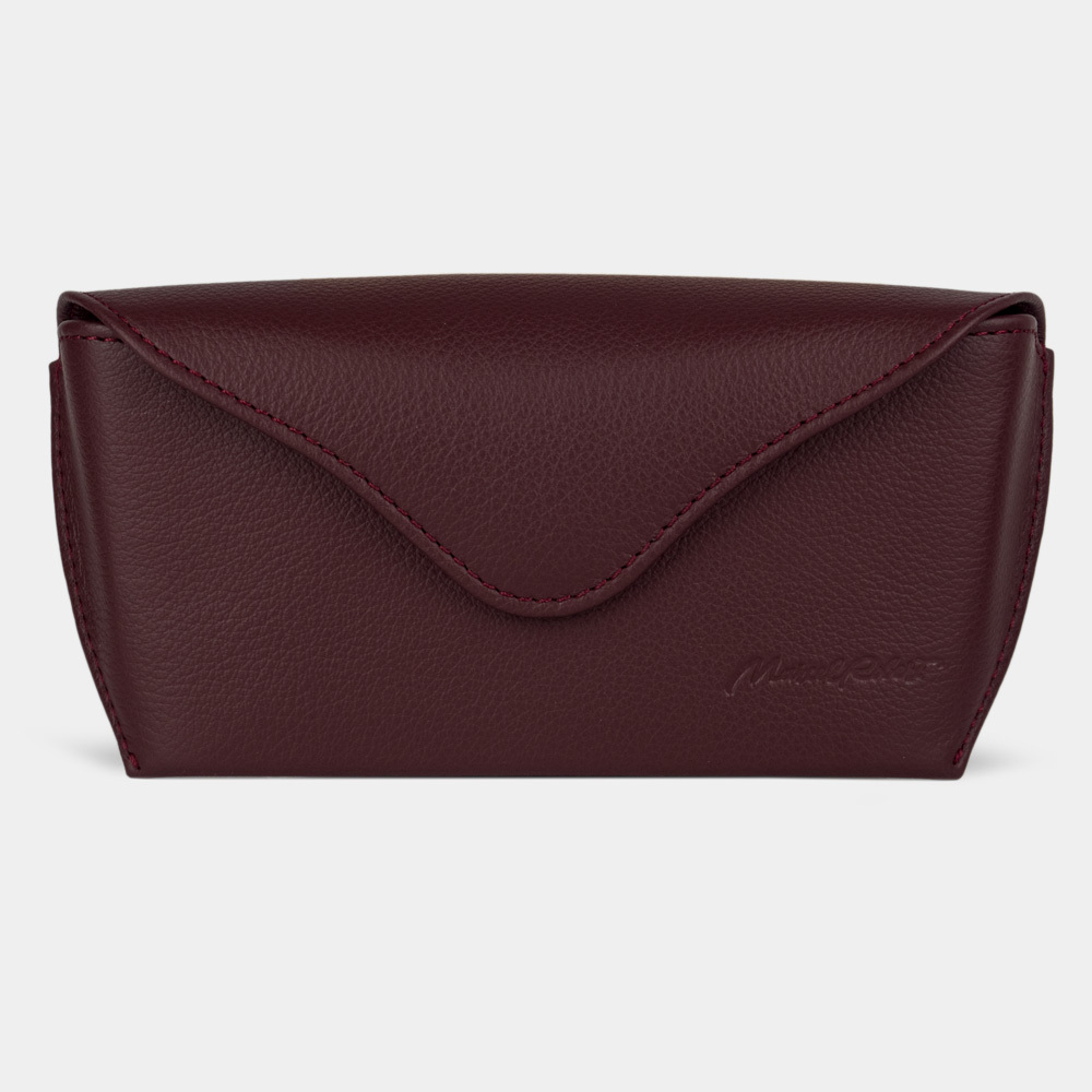 Футляр для очков Soleil Easy из натуральной кожи теленка бордового цвета