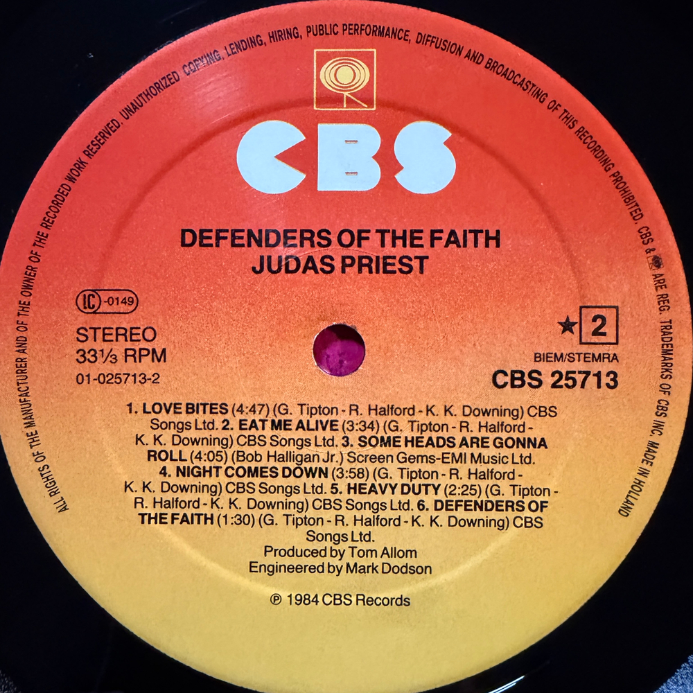 Judas Priest ‎– Defenders Of The Faith (Голландия 1984г.) Т