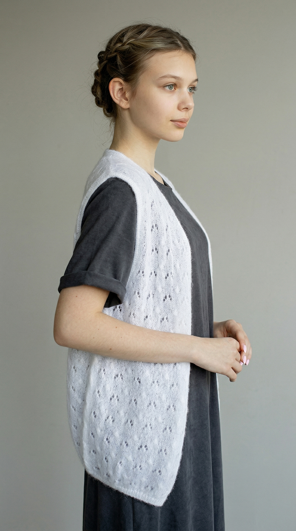 Жилет женский на пуговицах Т047-01 белый