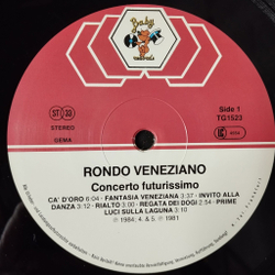 Винтажная виниловая пластинка LP Rondo Veneziano Concerto Futurissimo (Germany 1984)