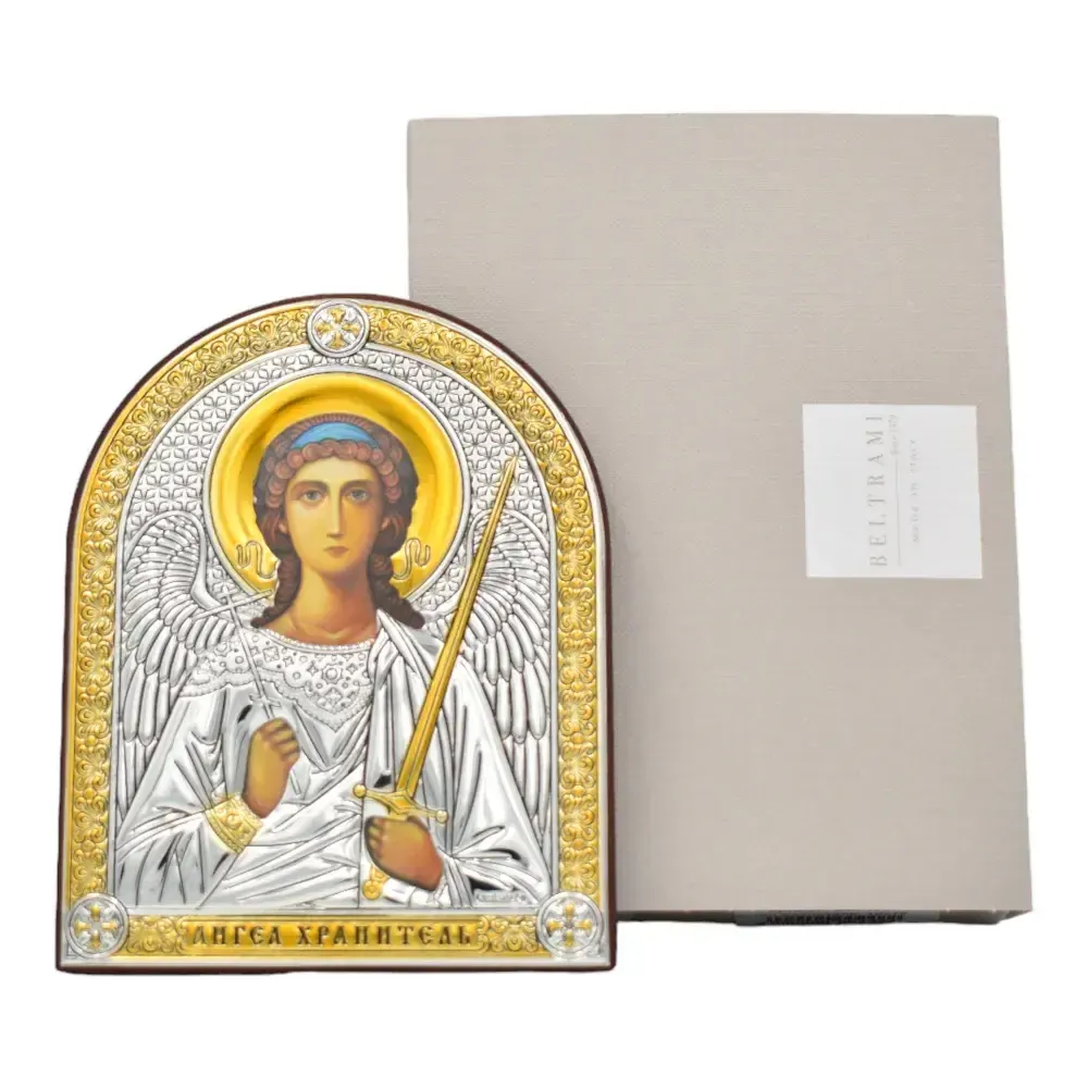 Ангел Хранитель. Икона в серебряном окладе.