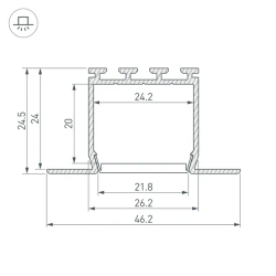 Профиль PLS-LOCK-H25-FM-2000 WHITE (Arlight, Алюминий) 033134