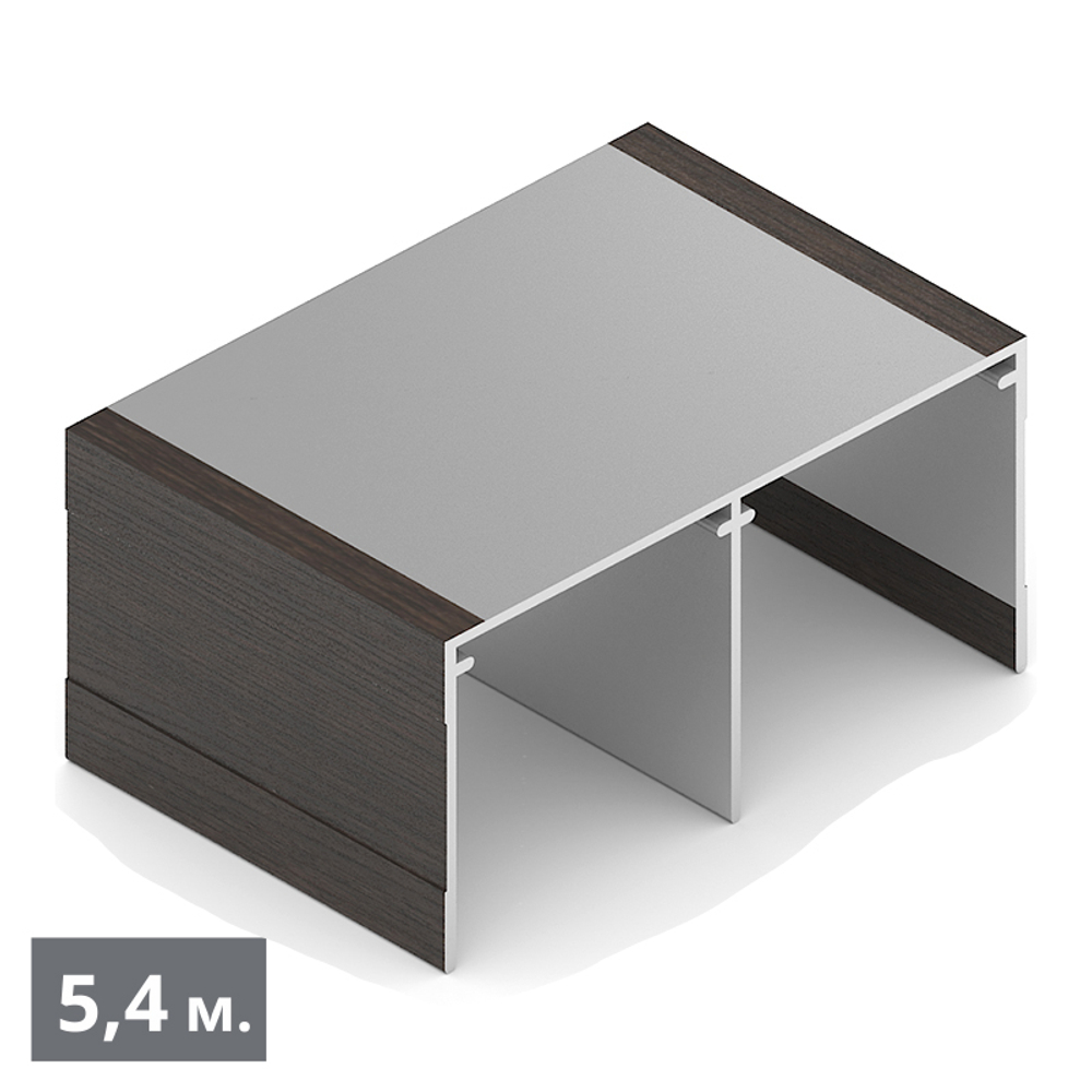 СТАНДАРТ Направляющая верхняя двухполозная (5,40 м) венге темный (ПВХ) (AS0046) Aristo (Под Заказ)