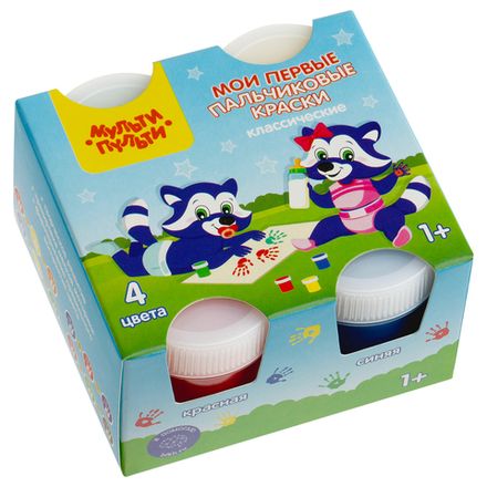 Краски пальчиковые Мульти-Пульти Мои первые пальчиковые краски, 4цв. по 140мл.