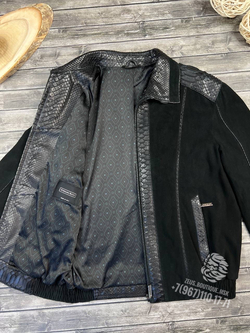 Куртка кожаная Stefano Ricci со вставками из кожи питона