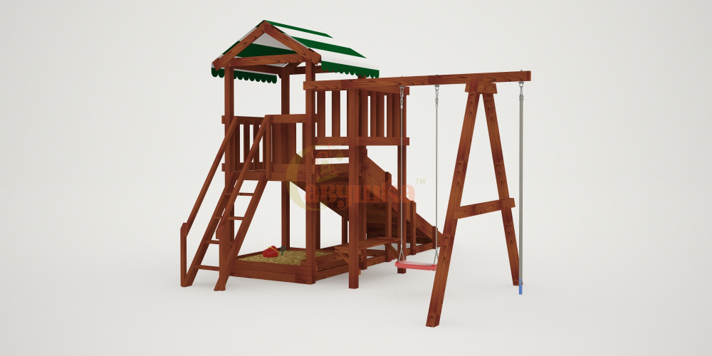 Детская площадка Савушка Мастер 1 с зимней и летней (Махагон) 4 сезона