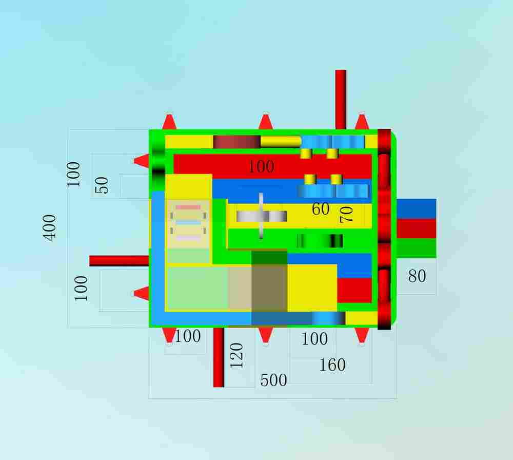 Коммерческий надувной батут "Царство зверей 3", 5x4x2.8 м