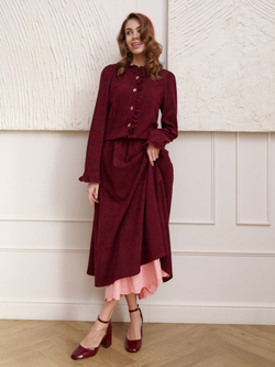 Юбка бохо вельветовая миди