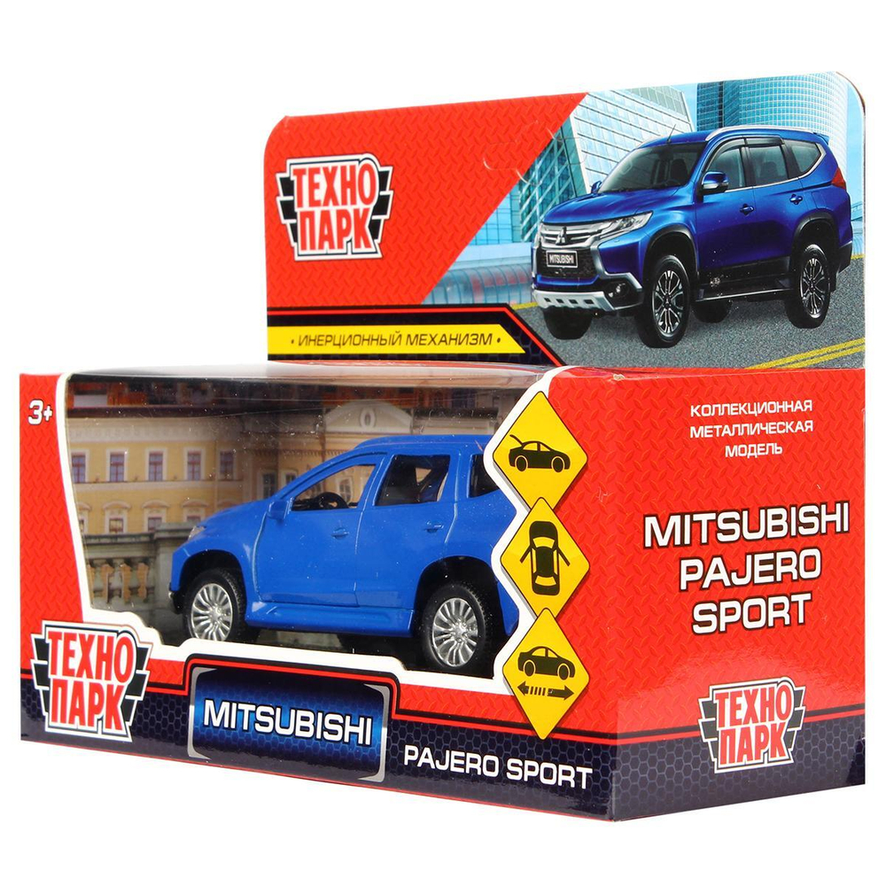 Модель ин. мет. "Mitsubishi Pajero sport" 12см, открыв двери, синий в коробка PAJERO-S-BU (Технопарк)
