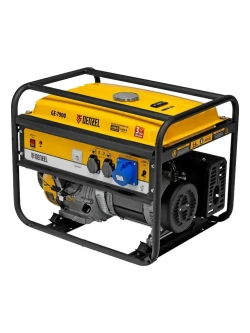 Генератор бензиновый DENZEL GE-7900, 6.5 кВт и 420 см3 объем двигателя, 220 В и 25 л объем топливного бака, ручной стартер и блок AVR, 3розетки и датчик уровня масла, 94638