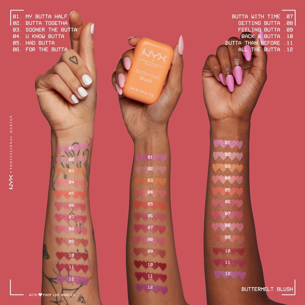 NYX Professional Makeup Buttermelt Blush - пудрово-розовый, 5 g