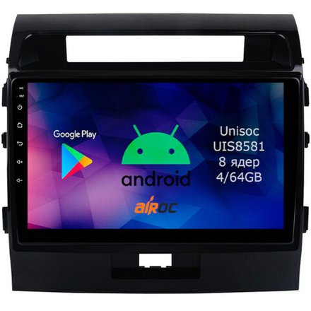 Магнитола для Toyota Land Cruiser 200 2007-2015 (экран климата внизу) - Roximo RM-1111 Android 12, 8-ядер, 4/64Гб, Carplay, 4G SIM-слот