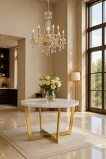 Стол обеденный Ist Casa Амали, 110х110х75 см, белый мрамор