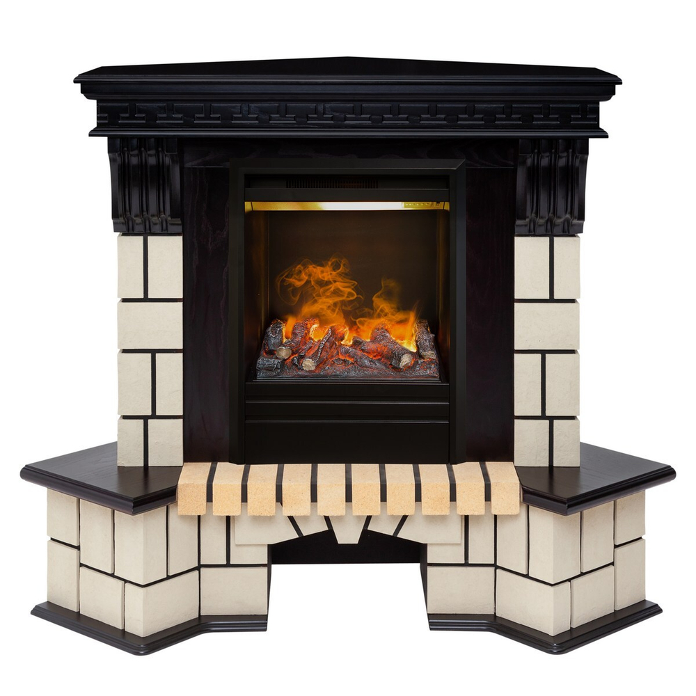 Электрокамин RealFlame Stone Corner STD AO античный дуб с очагом 3D Olympic