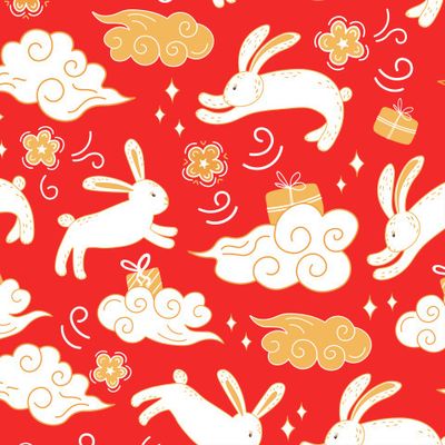 Красочный восточный новый год Кролика
