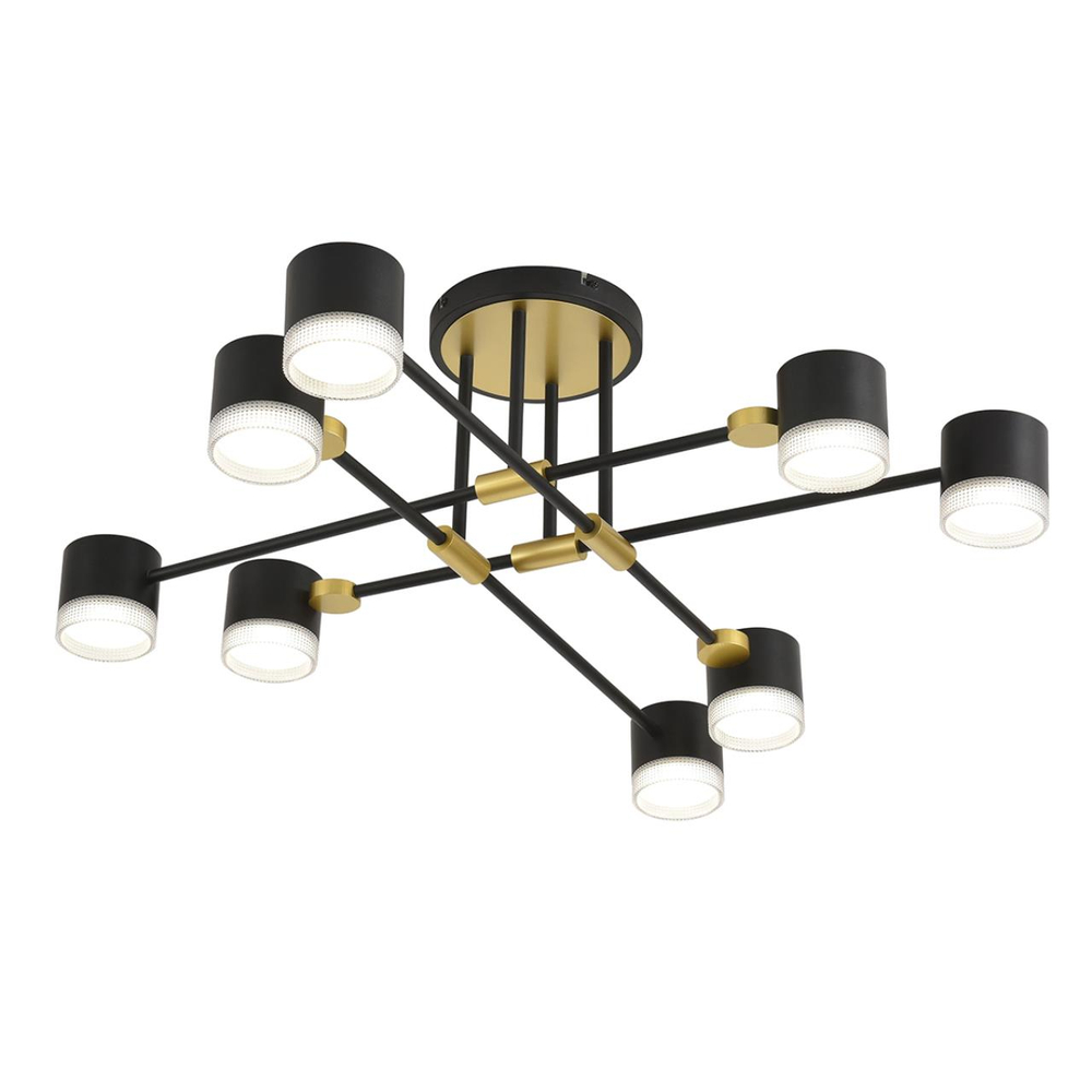 8307/8C COMFI LN26 237 золотой/черный, металл Светильник потолочный GX53 LED 8*7W 220V LENIANA