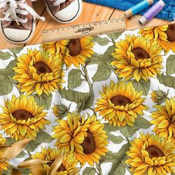 Ткань премиум мембрана крупные подсолнухи