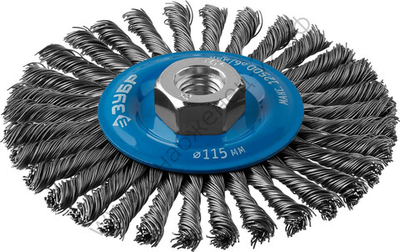 ЗУБР 115 мм, М14, жгутированная стальная проволока, 0.5 мм, Щетка дисковая, Профессионал (35192-115)