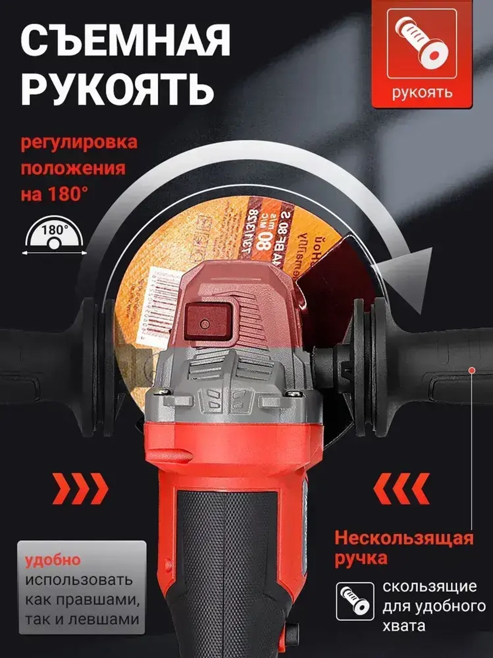 Болгарка аккумуляторная безщеточная УШМ 125 мм в кейсе 3 Ам*ч 21В 2 АКБ шлифмашина