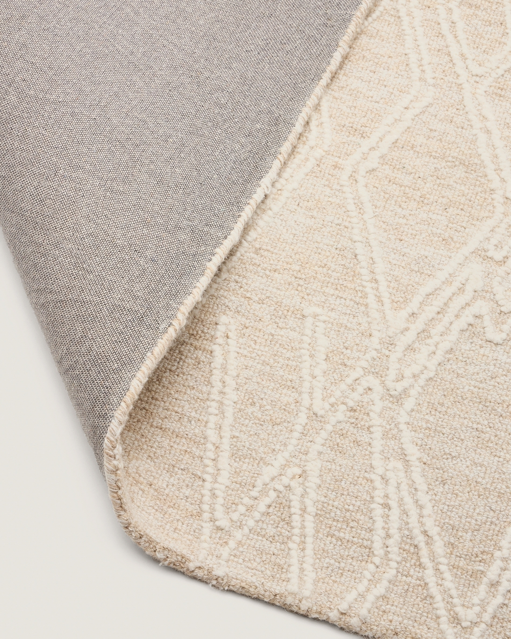 Бежевый шерстяной ковер Selira с эффектом вышивки 300 x 200 см