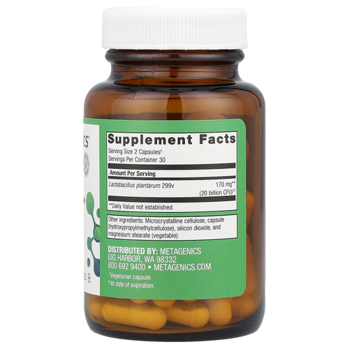 Metagenics, UltraFlora®, пробиотик для интенсивного ухода, 60 капсул (85 мг (10 млрд КОЕ) в 1 капсуле)
