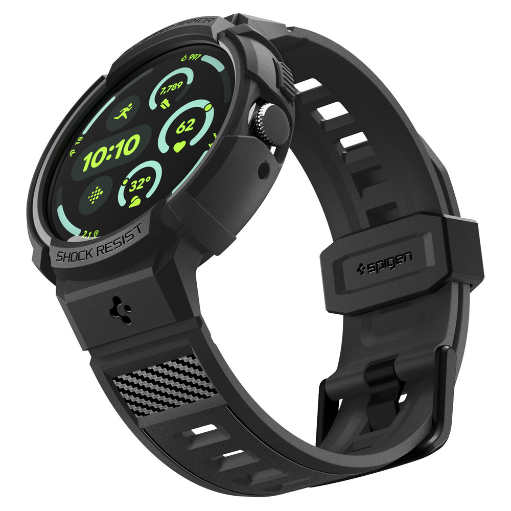 Чехол с ремешком Spigen Rugged Armor для Pixel Watch 4 (41 mm) черный