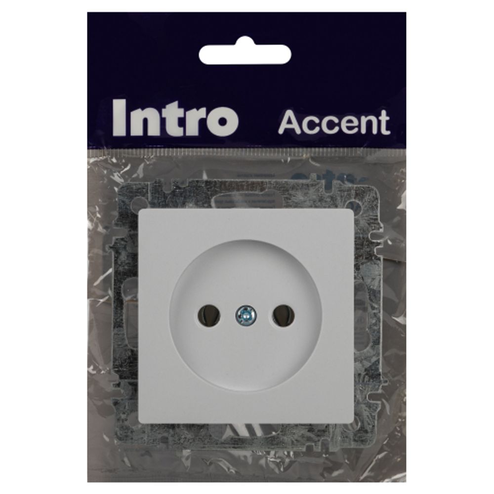Розетка Intro Accent 6-201-01 2Р 16А-250В IP20 СУ AL/CU белый