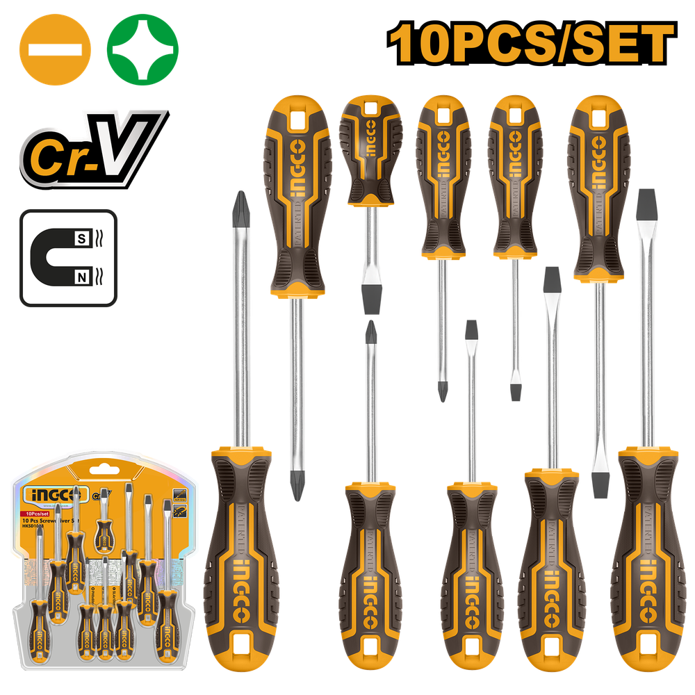 Набор отверток INGCO HKSD1028 INDUSTRIAL 10 шт.