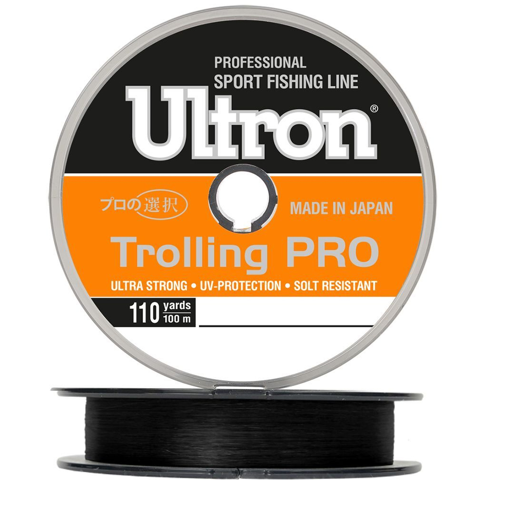 Монофильная леска для рыбалки ULTRON Trolling PRO 0,60 мм, 32,0 кг, 100 м, черная, 3 штуки