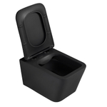 Комплект подвесной унитаз ABBER Rechteck AC1201MB черный матовый с инсталляцией AC0105 и кнопкой AC0121MMG золото матовое