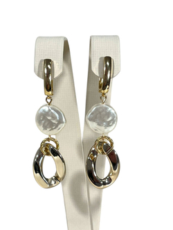 Серьги жемчужина и звено цепи