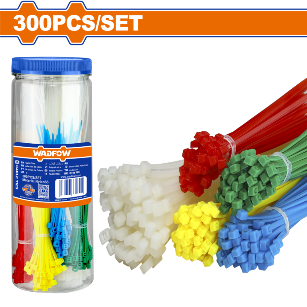 Кабельные стяжки 300 шт (25/50) WADFOW WTE87521