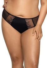 Трусики-слипы Rachel с вышивкой черной и золотой нитью (Размер: L) (Цвет: черный)