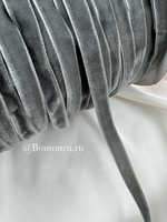 Лента бархатная серая