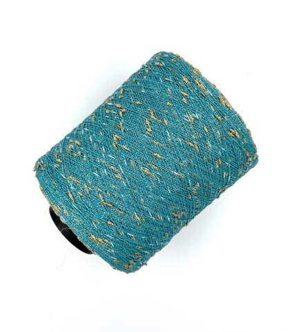 Люрексовые шишибрики на хлопке, 1000 м в 100 г, яркая бирюза