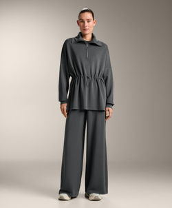 Oysho Толстовка на молнии до середины груди, асфальтовый