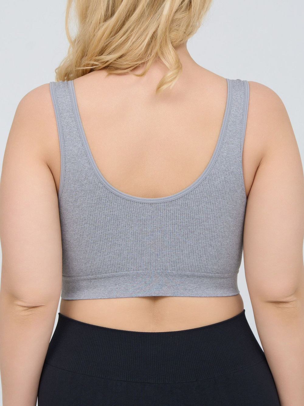 Набор из 3 бюстгальтеров-топов в мелкий рубчик (Размер: XL) (Цвет: разноцветный)