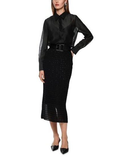 Marc Cain Блуза украшенная вышивкой с бисером на воротнике