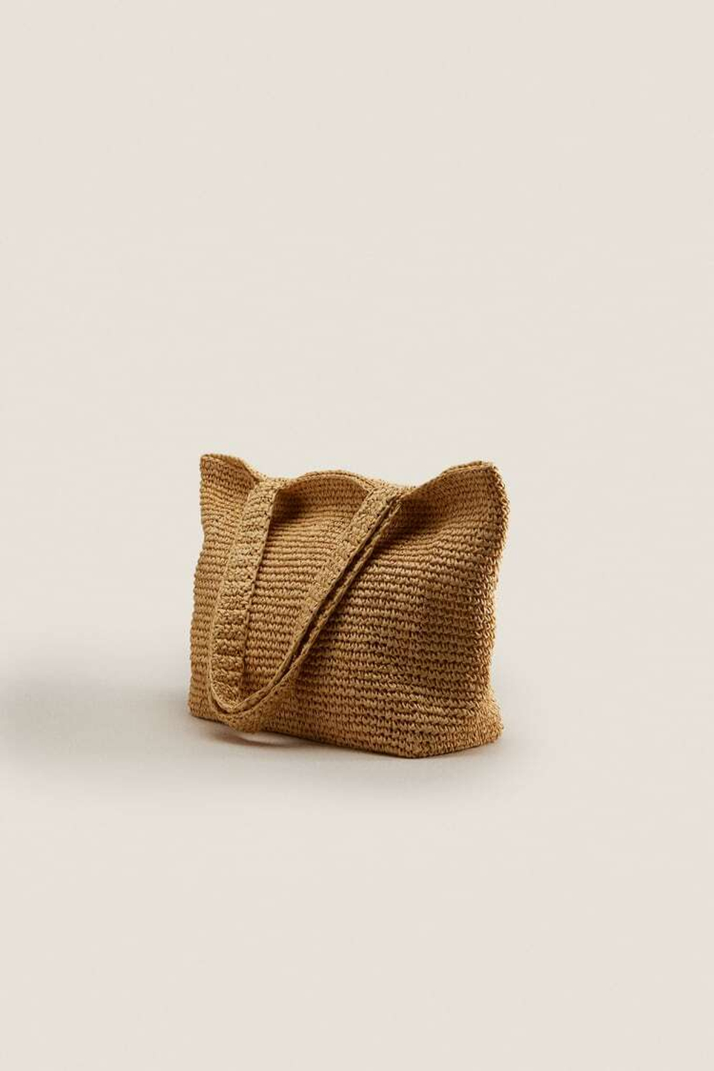 ZARA HOME БУМАЖНАЯ СУМКА-ТОУТ, СВЕТЛО-БЕЖЕВЫЙ