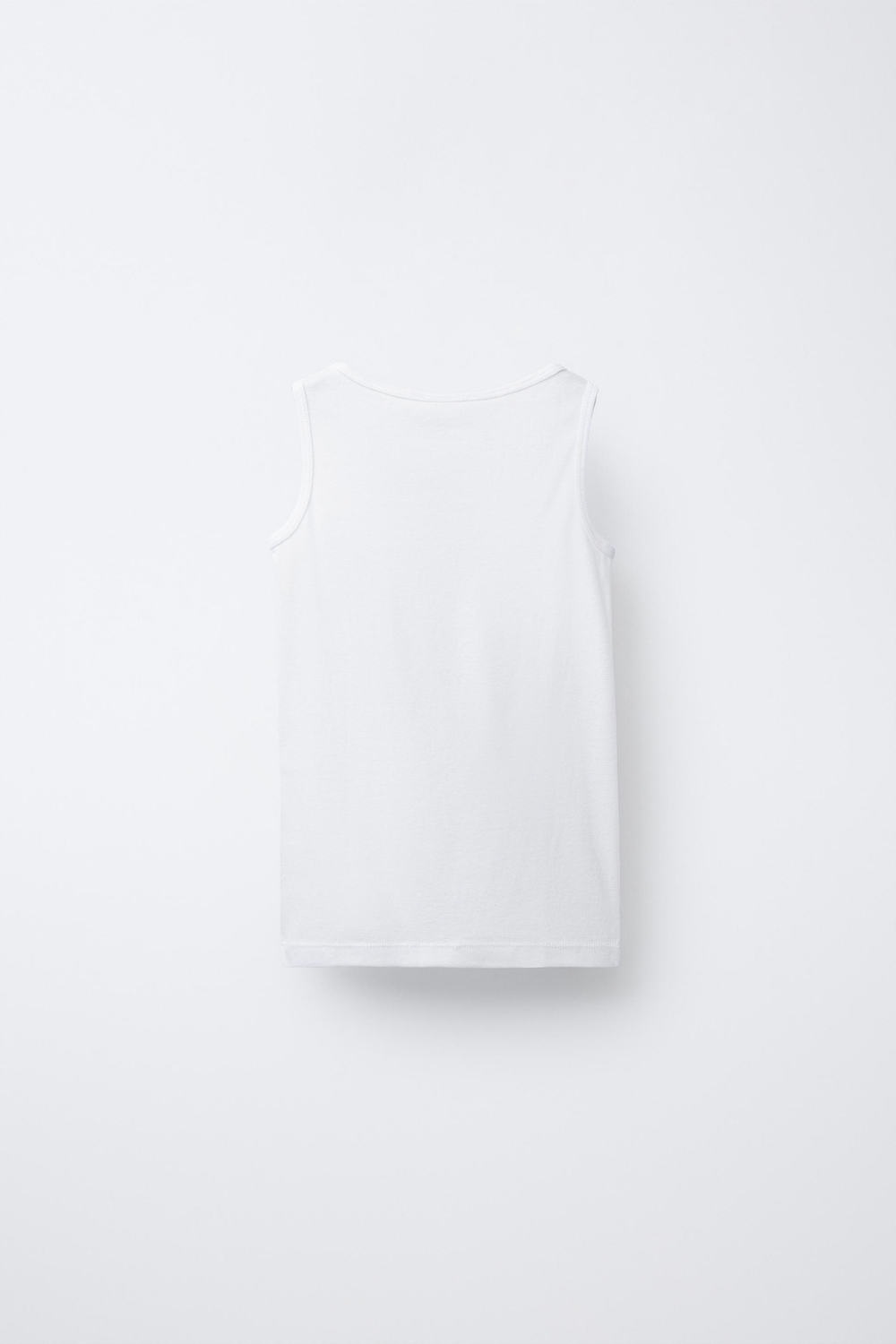 ZARA НАБОР ИЗ ДВУХ ФУТБОЛОК БЕЗ РУКАВОВ, БЕЛЫЙ