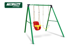 Качели SLP SYSTEMS 2 секции + сиденье с фиксацией красно-желтое + сиденье гибкое желтое