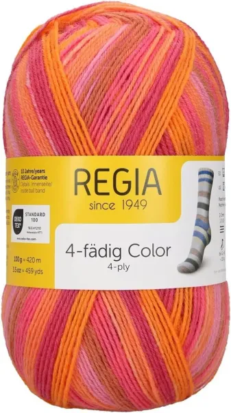Regia 4-fadig Color (75% шерсть, 25% полиамид) 420м/100гр