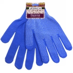 Перчатки нейлоновые «Классика» с ПВХ покрытием голубые 8 р-р ДоброСад