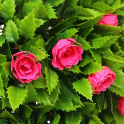 Искусственное растение шар «Самшит» цветы розовые D-25см Ultramarine