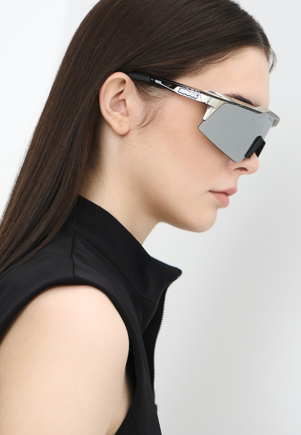 Спортивные очки 100% SPEEDCRAFT SL Soto 1 Polished Black Chrome - HiPER Mercury Mirror Lens