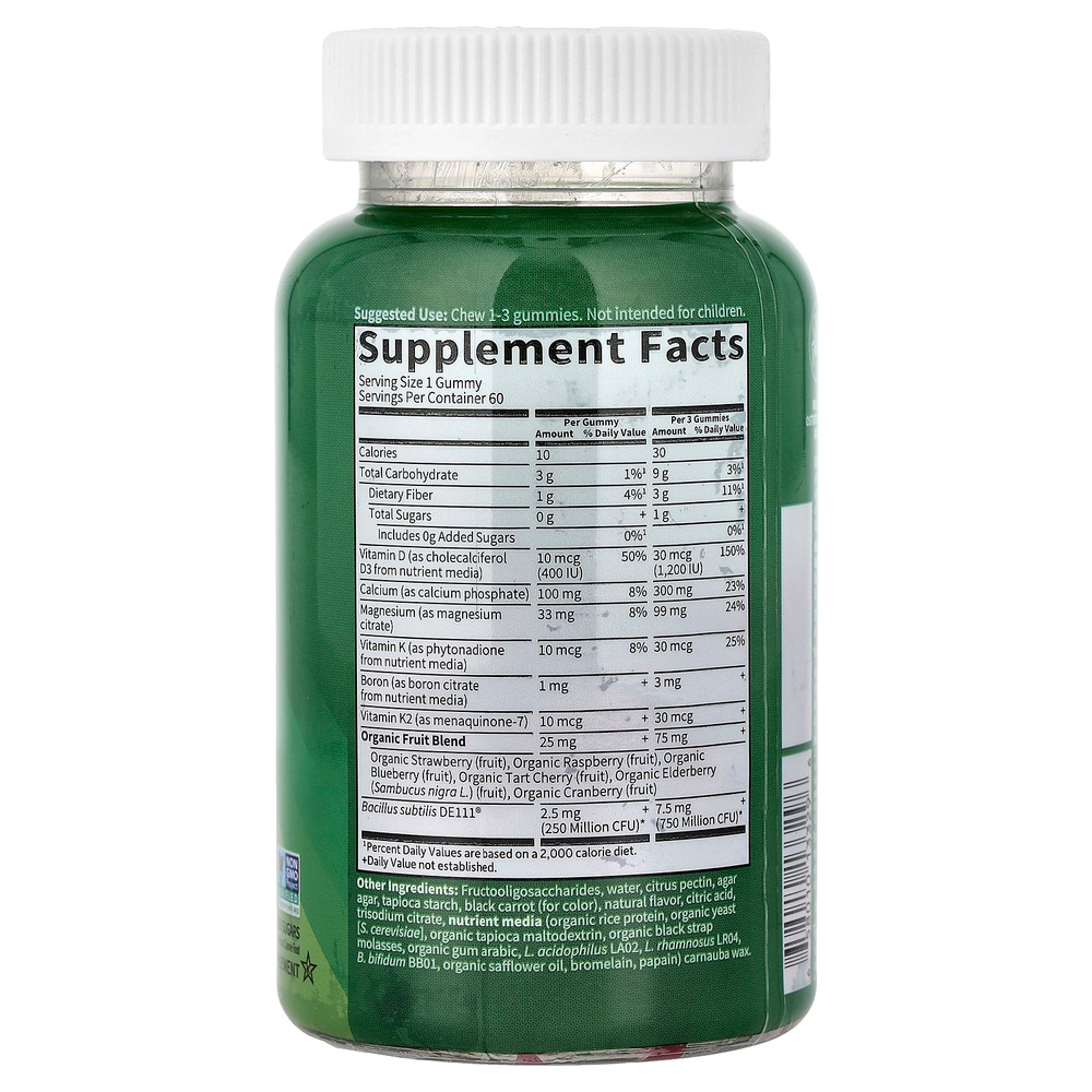 Garden of Life, Vitamin Code®, жевательные таблетки, кальций и магний, малина, 60 жевательных таблеток