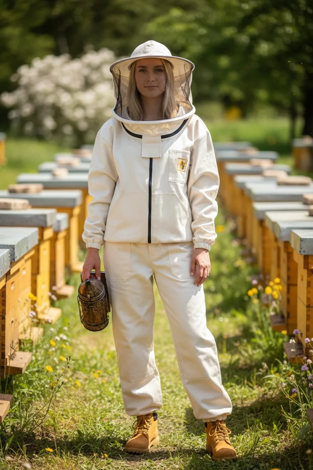 Куртка пчеловода "Евро" с маской на молнии (двунитка) 60-66 размеры